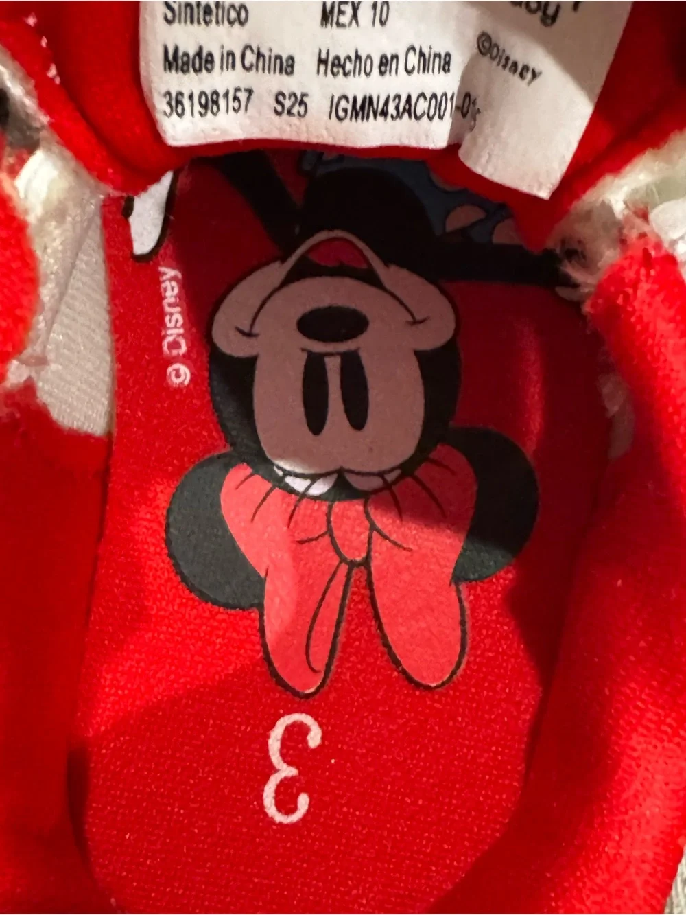 NIB Disney Baby Minnie Mouse Red Polka Dot Bow Sneakers — Size 3